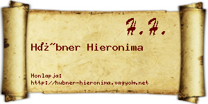 Hübner Hieronima névjegykártya
